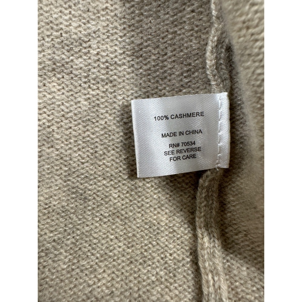 Orvis Womens 100% Cashmere Open Front Cardigan Sweater Oatmeal Beige Size M - Picture 5 of 8